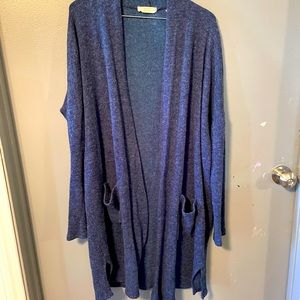 Again  Very long cardigan sweater Size Large blue